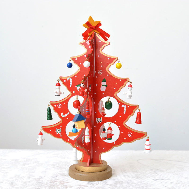 HKM-396755 Wooden Three-Dimensional Christmas Tree Ornaments – Various Designs and Heights