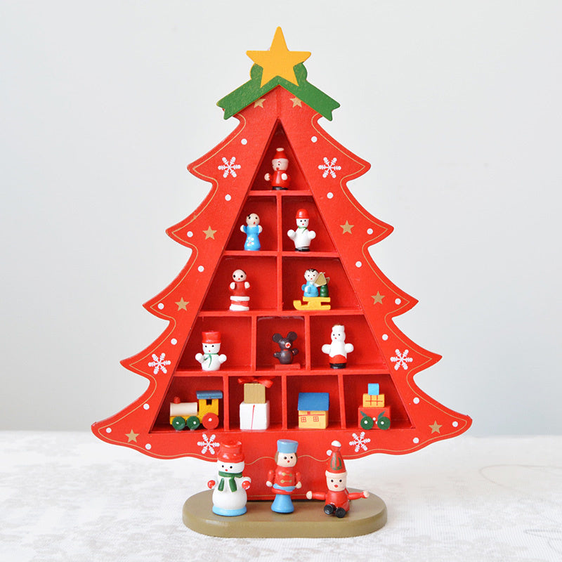 HKM-396755 Wooden Three-Dimensional Christmas Tree Ornaments – Various Designs and Heights