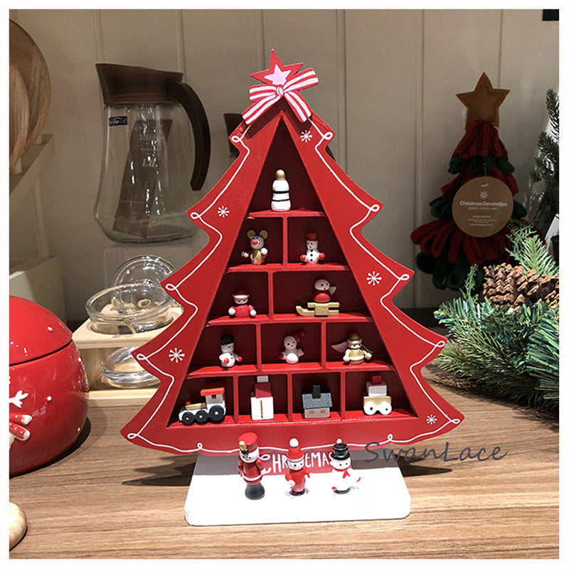 HKM-396755 Wooden Three-Dimensional Christmas Tree Ornaments – Various Designs and Heights