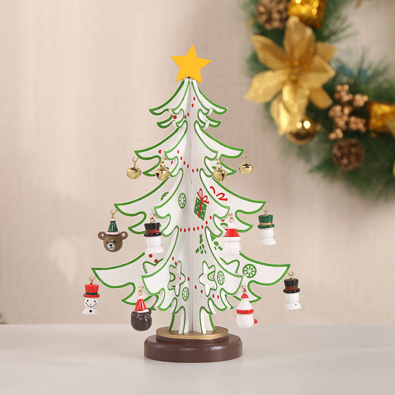 HKM-396755 Wooden Three-Dimensional Christmas Tree Ornaments – Various Designs and Heights