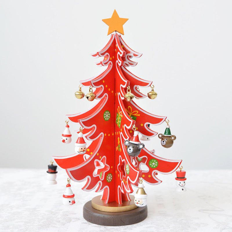 HKM-396755 Wooden Three-Dimensional Christmas Tree Ornaments – Various Designs and Heights