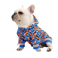 HKM-396883 Cozy Spring and Autumn Sweater for French Bulldogs and Hairless Cats in Blue, Sizes XXS to XXL