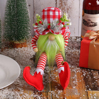 HKM-397075 Christmas Long-Legged Doll with Green Beard for Festive Home Decoration