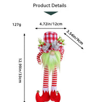 HKM-397075 Christmas Long-Legged Doll with Green Beard for Festive Home Decoration