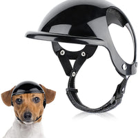 HKM-397075 Dog Motorcycle Helmet with Stickers and Bamboo Dragonfly Accessories - Black, Durable ABS+PC+Polyester Material