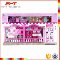 HKM-397267 Girls Dollhouse Furniture Toy Set for Ages 5 to 7, Plastic Playhouse with 12-Piece Accessories