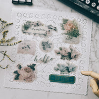 HKM-397395 Vintage Handcrafted Acid Paper Sticker Set - 45 Unique Designs