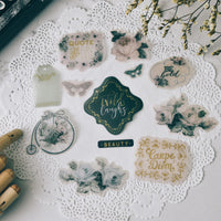 HKM-397395 Vintage Handcrafted Acid Paper Sticker Set - 45 Unique Designs