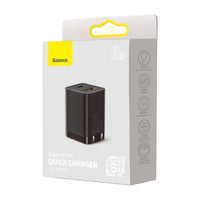 HKM-397523 30W Super Silicon Travel Charger - USB Input 220V, Output 12V, Black/White