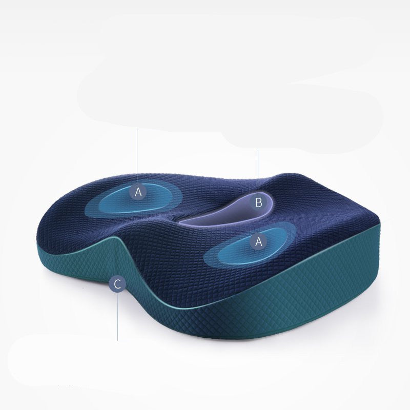 HKM-397587 Comfortable Memory Foam Cushion for Long Sitting Sessions - 3D Air Layer Design, Navy