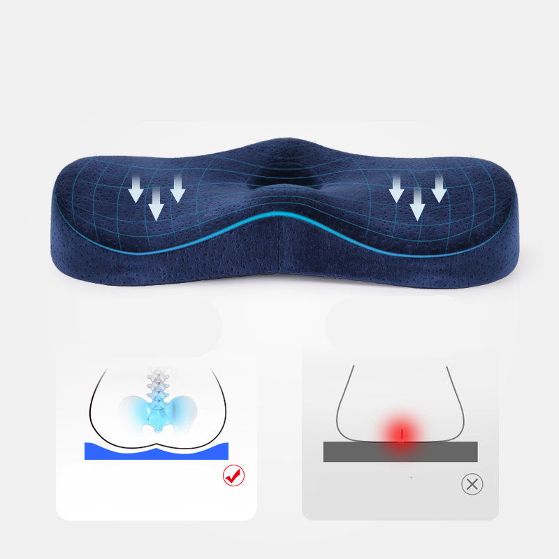 HKM-397587 Comfortable Memory Foam Cushion for Long Sitting Sessions - 3D Air Layer Design, Navy