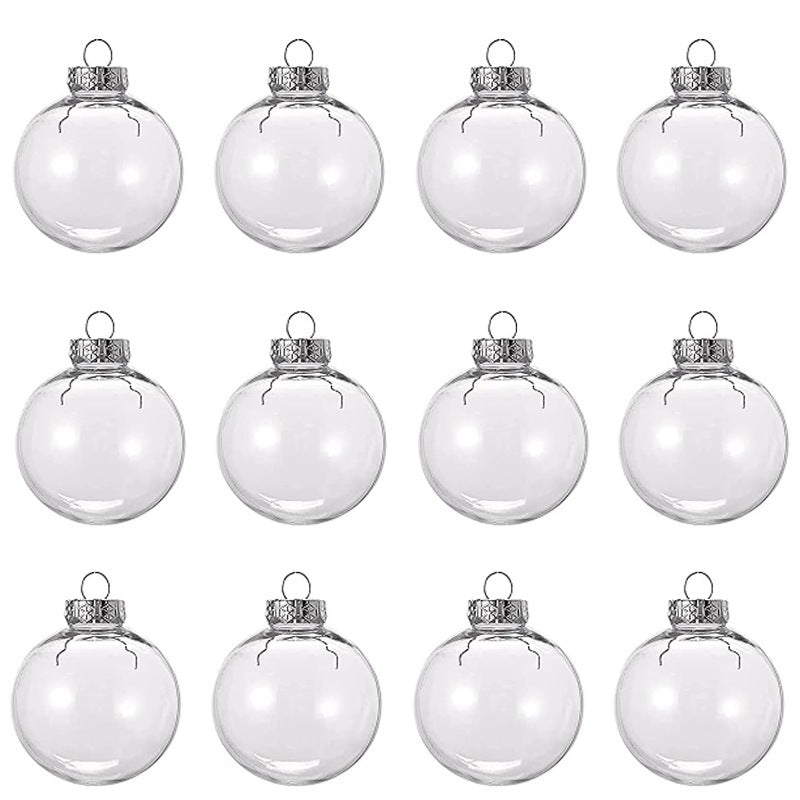 HKM-397587 Transparent Shatterproof DIY Christmas Ornament Balls - Modern Design in Multiple Sizes