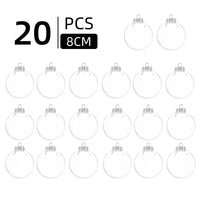 HKM-397587 Transparent Shatterproof DIY Christmas Ornament Balls - Modern Design in Multiple Sizes
