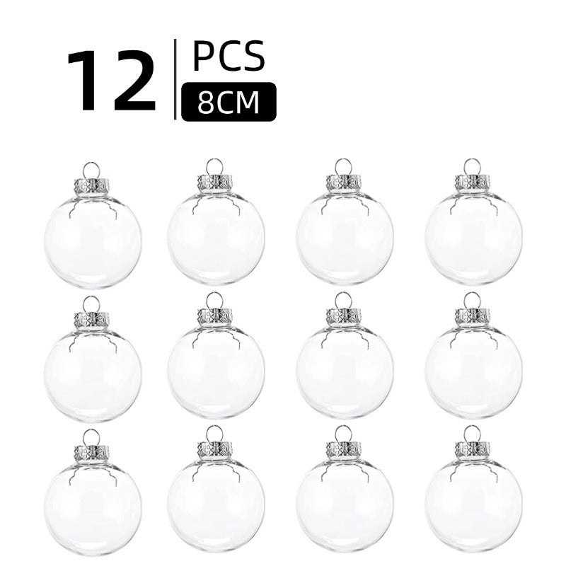 HKM-397587 Transparent Shatterproof DIY Christmas Ornament Balls - Modern Design in Multiple Sizes
