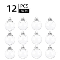 HKM-397587 Transparent Shatterproof DIY Christmas Ornament Balls - Modern Design in Multiple Sizes