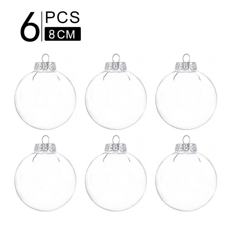 HKM-397587 Transparent Shatterproof DIY Christmas Ornament Balls - Modern Design in Multiple Sizes