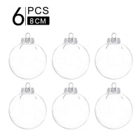 HKM-397587 Transparent Shatterproof DIY Christmas Ornament Balls - Modern Design in Multiple Sizes