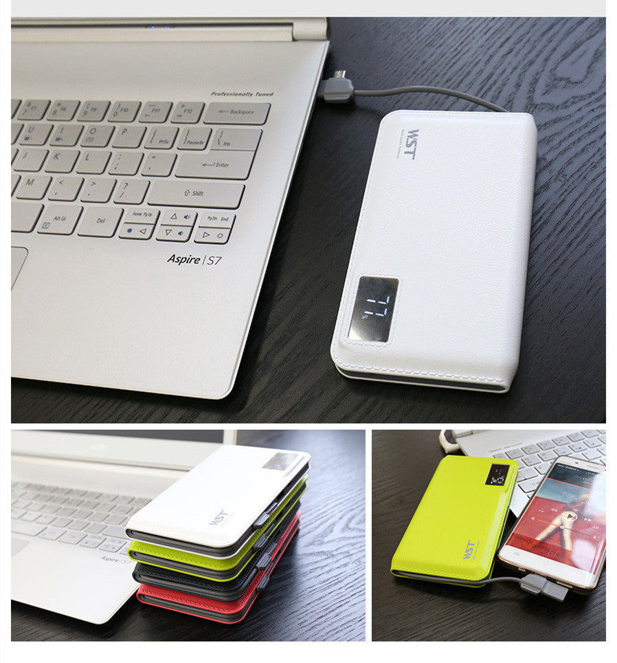 HKM-397651 10,000 mAh Portable LCD Display Power Bank - Universal Polymer Lithium Ion Battery