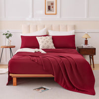 HKM-397779 Cloud-Like Comfort 4-Piece Cotton Blend Bed Set with Eco-Friendly Dyes