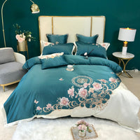 HKM-397779 Color-Blocked Cotton Embroidered Quilt Cover Set, Available in Various Sizes and Colors