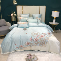 HKM-397779 Color-Blocked Cotton Embroidered Quilt Cover Set, Available in Various Sizes and Colors