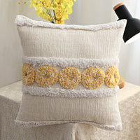 HKM-397843 Luxury Tufted Plush Sofa Cushion - 45x45cm National Style for Living Room