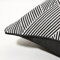 HKM-397907 Black and White Striped Geometric Pillow Cover for Home Décor, Available in Multiple Sizes