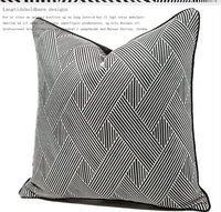 HKM-397907 Black and White Striped Geometric Pillow Cover for Home Décor, Available in Multiple Sizes