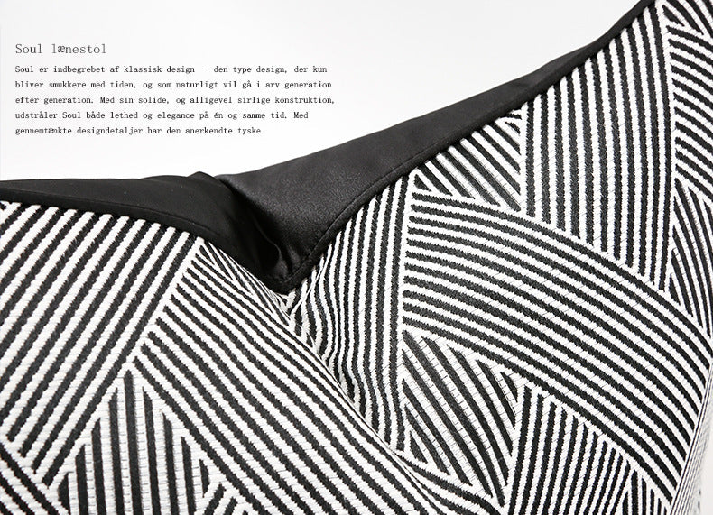 HKM-397907 Black and White Striped Geometric Pillow Cover for Home Décor, Available in Multiple Sizes