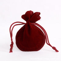 HKM-397907 Velvet Drawstring Jewelry Pouch in Pink for Necklaces, Earrings, and Rings - Customizable Size: 7x9cm