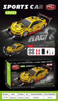 HKM-398035 2.4GHz 1/20 Scale 4WD RC Drift Car Toy for Kids with Remote Control, LED Lights, and Ready-to-Run Features