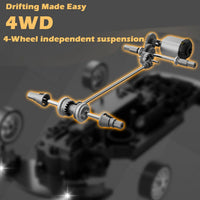 HKM-398035 2.4GHz 1/20 Scale 4WD RC Drift Car Toy for Kids with Remote Control, LED Lights, and Ready-to-Run Features