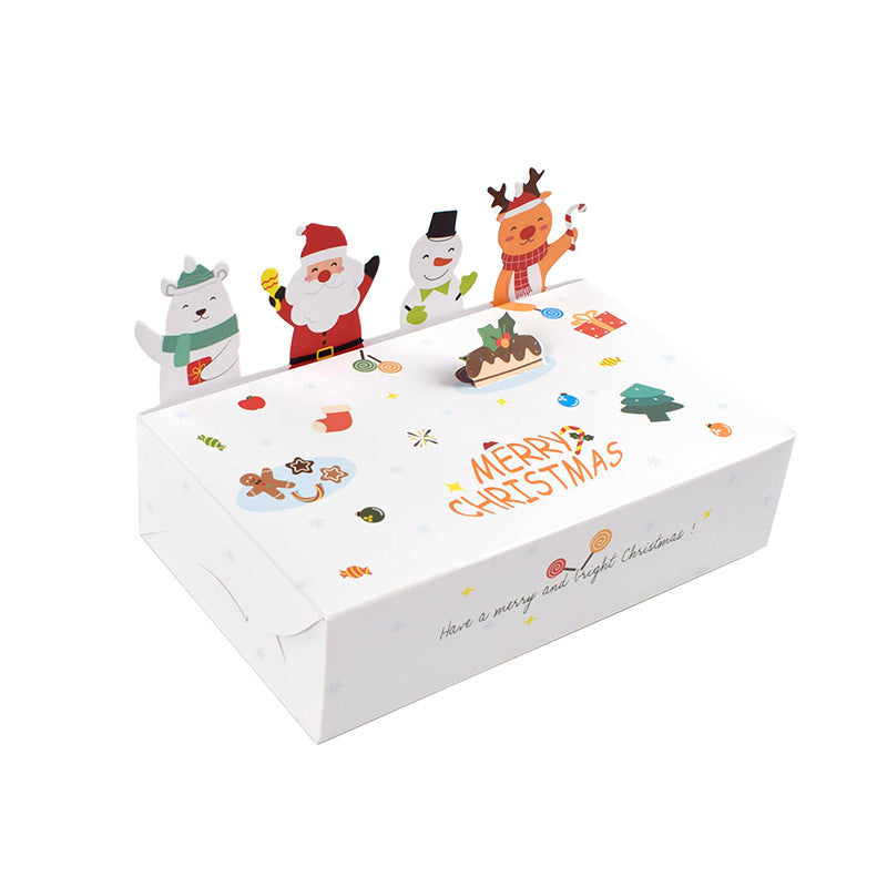 HKM-398227 Christmas Tree Gift Boxes, 10 Pack, Cartoon Design, 15x9x4cm, Paper Material