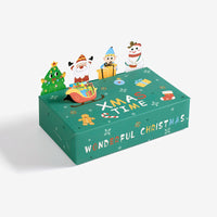HKM-398227 Christmas Tree Gift Boxes, 10 Pack, Cartoon Design, 15x9x4cm, Paper Material