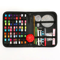 HKM-398291 92-Piece Household Sewing Kit with Thread, Needles, Scissors, and Accessories in Black Storage Box