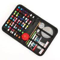 HKM-398291 92-Piece Household Sewing Kit with Thread, Needles, Scissors, and Accessories in Black Storage Box