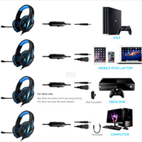 HKM-398291 Luminous Wired Gaming Headset with Mic - 3.5mm Connection, 50mm Speakers, Durable Braided Cable