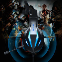 HKM-398291 Luminous Wired Gaming Headset with Mic - 3.5mm Connection, 50mm Speakers, Durable Braided Cable