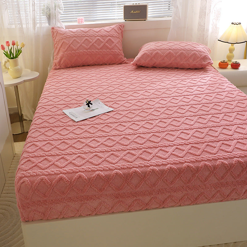 HKM-398419 Taffon Quilted Fitted Sheet in Various Sizes - Polyester-Cotton Blend with Tie Dye Design