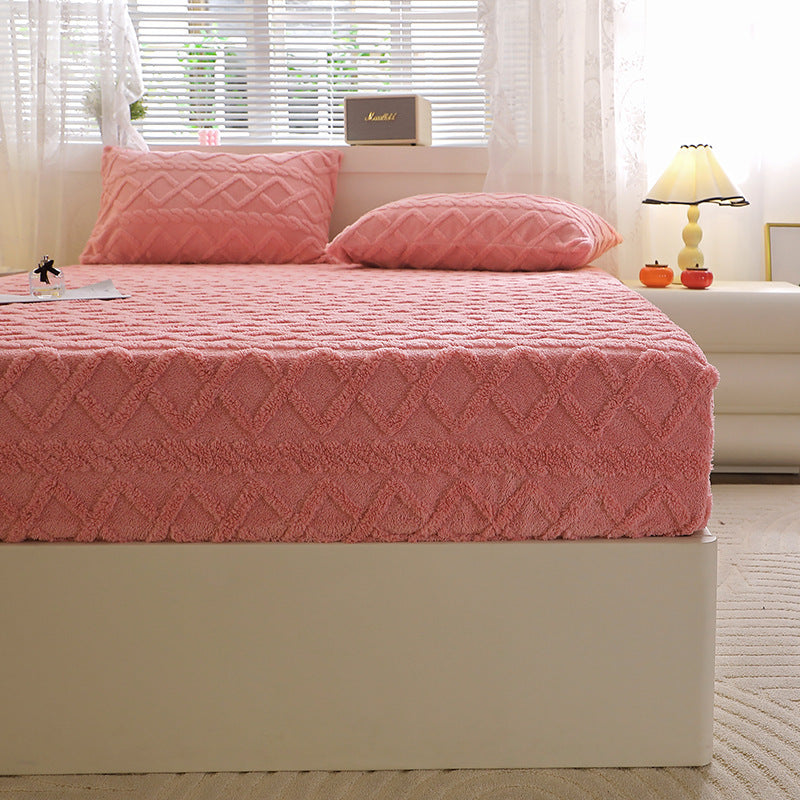 HKM-398419 Taffon Quilted Fitted Sheet in Various Sizes - Polyester-Cotton Blend with Tie Dye Design