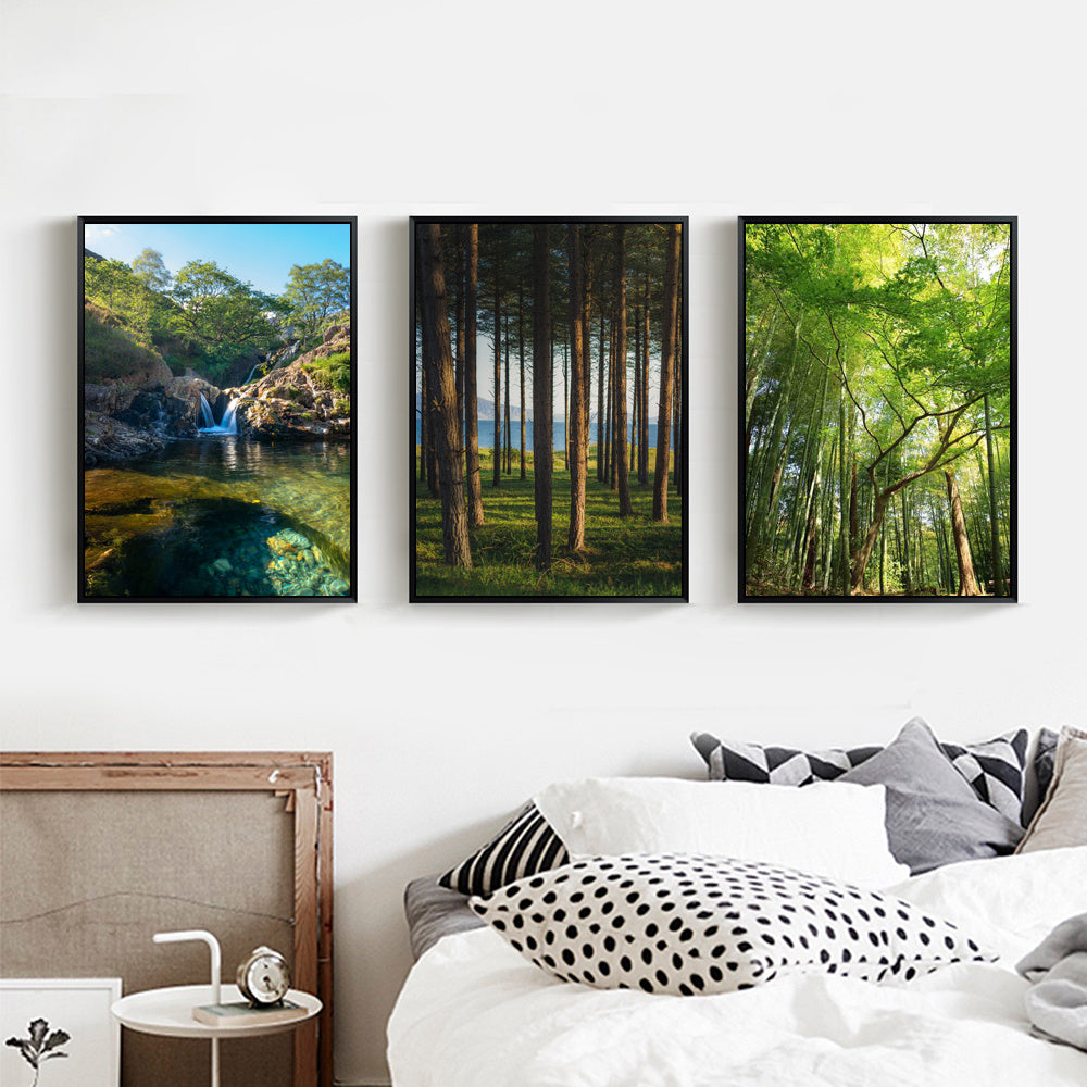 HKM-398547 Hand-Painted Summer Forest Landscape Oil Painting on Canvas, Multiple Sizes Available