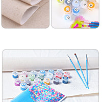 HKM-398611 Digital Oil Painting DIY Kit - Flower and Bird Landscape on Linen, 40x50 Frameless