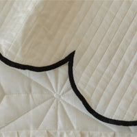 HKM-398611 Double-Sided Quilted Pure Cotton Bed Cover with White Polka Dots - 200x230cm and Two Pillowcases