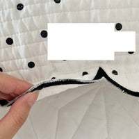 HKM-398611 Double-Sided Quilted Pure Cotton Bed Cover with White Polka Dots - 200x230cm and Two Pillowcases