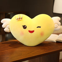 HKM-398739 Angel Wings Plush Cushion Toy - Love Design, Super Soft, 50cm Height, Multiple Colors for Ages 4-6
