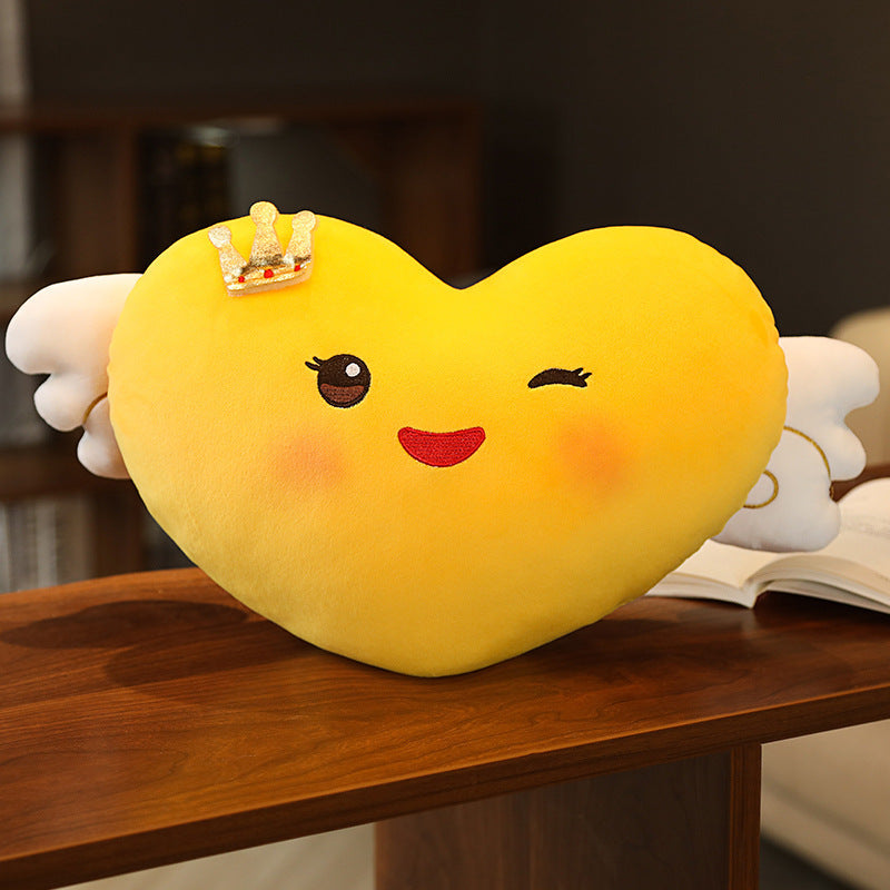 HKM-398739 Angel Wings Plush Cushion Toy - Love Design, Super Soft, 50cm Height, Multiple Colors for Ages 4-6
