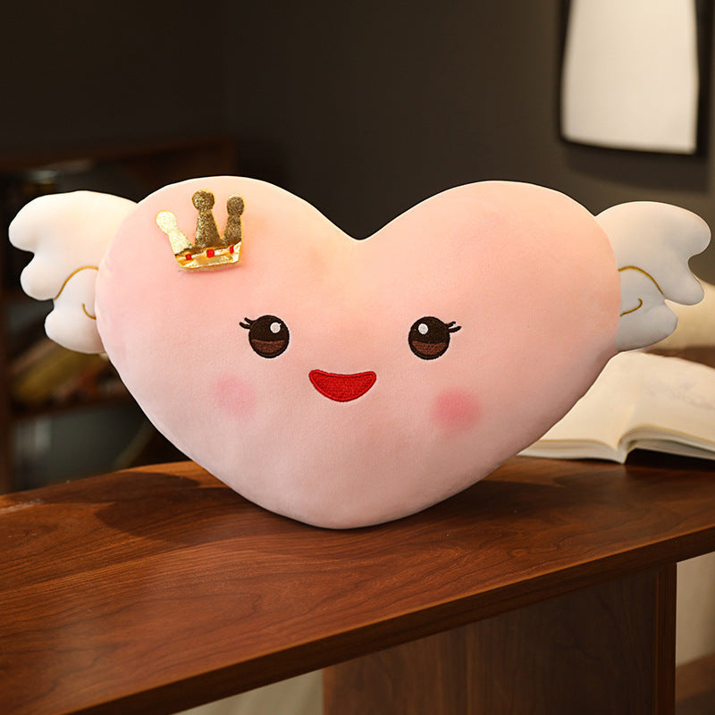 HKM-398739 Angel Wings Plush Cushion Toy - Love Design, Super Soft, 50cm Height, Multiple Colors for Ages 4-6