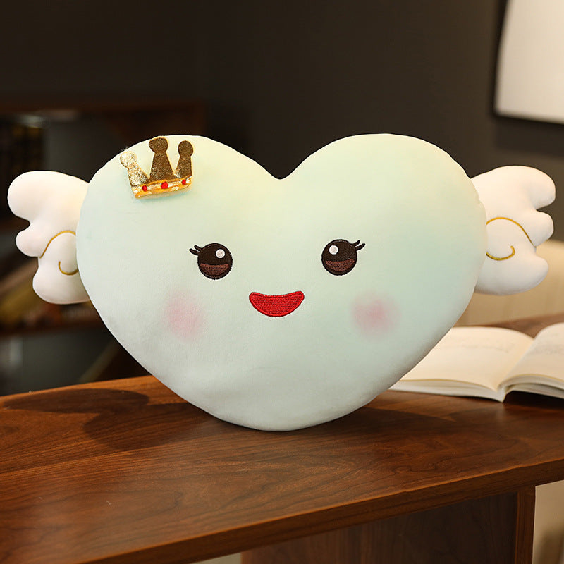 HKM-398739 Angel Wings Plush Cushion Toy - Love Design, Super Soft, 50cm Height, Multiple Colors for Ages 4-6