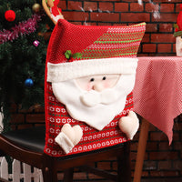 HKM-398739 Christmas Chair Covers with Santa Claus Designs and Festive Scenes
