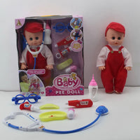 HKM-398867 16-Inch Soft Silicone Interactive Doctor Doll Set for Pretend Play and Medical Games